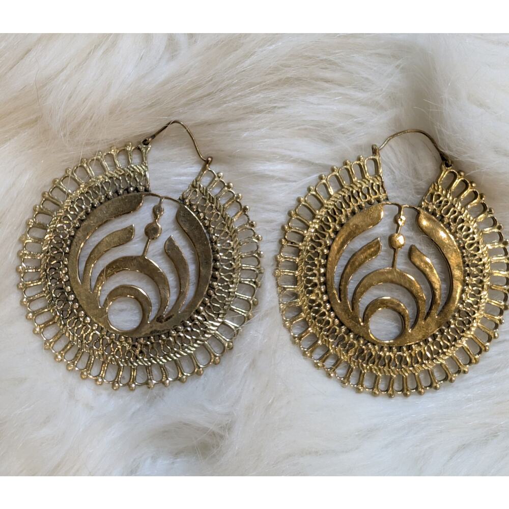 Brass Bassnectar Hoop Earrings -RARE!!